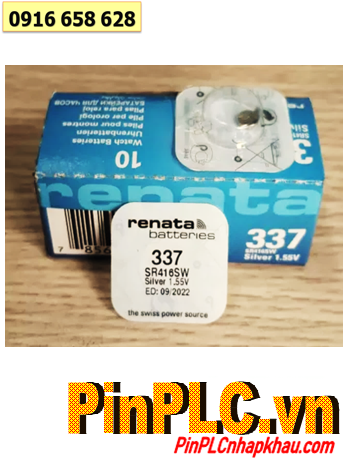 Pin Renata 337 SR416SW silver oxide 1.55V _Xuất xứ Thụy Sỹ _Vỉ 1viên